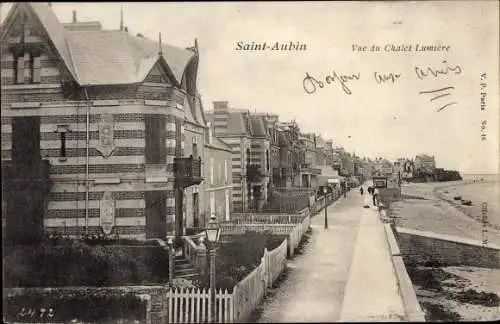 Ak Saint Aubin sur Mer Calvados, vue du Chalet Lumière