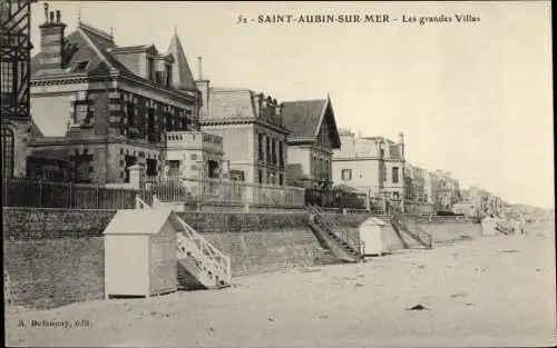 Ak Saint Aubin sur Mer Calvados, Les grandes Villas