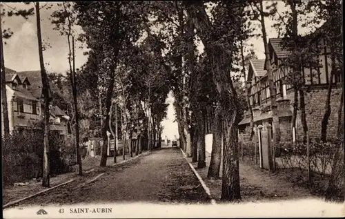 Ak Saint Aubin Calvados, Straßenpartie, Häuser