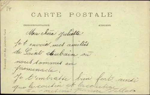 Ak Saint Aubin sur Mer Calvados, Plage, Casino, Barque