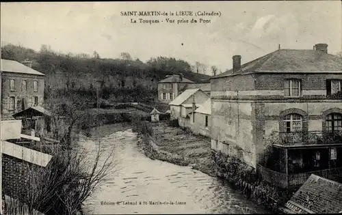 Ak Saint Martin de la Lieue Calvados, la Toques, vue prise du pont