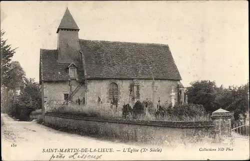 Ak Saint Martin de la Lieue Calvados, l'Église