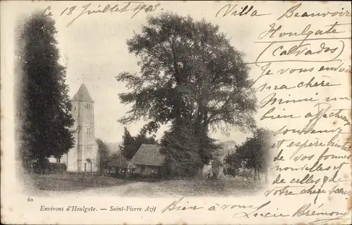 Ak Saint Pierre Azif Calvados, Dorfpartie, Kirche