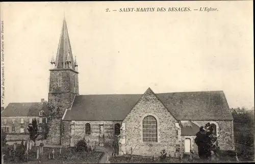 Ak Saint Martin des Besages Calvados, l' Église