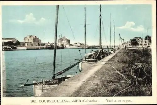 Ak Courseulles sur Mer Calvados, Yachts au repos