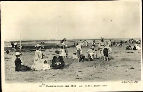 Ak Courseulles sur Mer Calvados, La Plage à marée basse