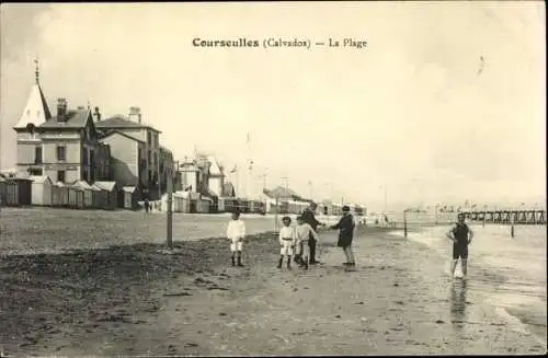 Ak Courseulles sur Mer Calvados, La Plage