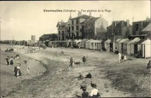 Ak Courseulles sur Mer Calvados, Vue generale de la Plage