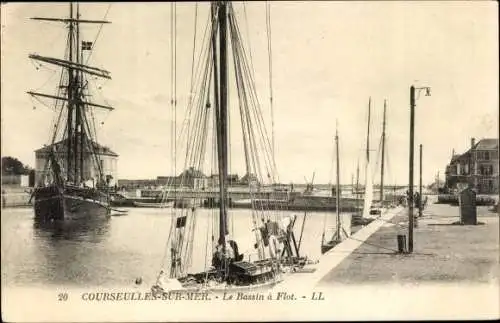 Ak Courseulles sur Mer Calvados, Le Bassin a Flot