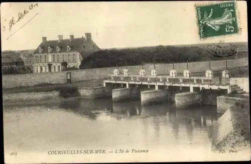 Ak Courseulles sur Mer Calvados, L'Ile de Plaisance