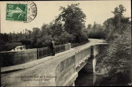 Ak Courseulles sur Mer Calvados, Pont sur la Seulles a Graye