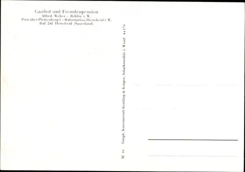 Ak Reblin Herscheid in Westfalen, Teilansichten, Kolbturm, Feldpartie, Gasthaus Weber