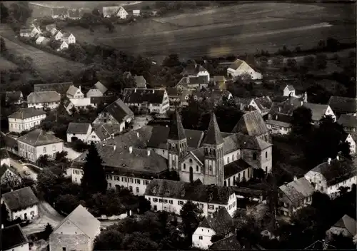 Ak Heidenheim am Hahnenkamm Mittelfranken, Gasthaus und Brauerei Ramming, Luftaufnahme