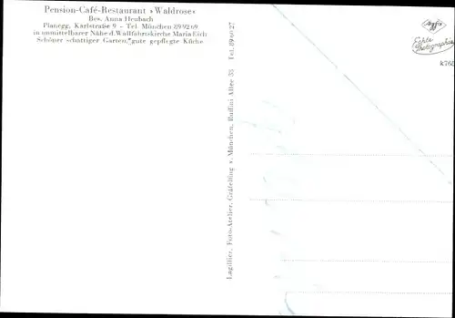 Ak Planegg in Oberbayern, Pension Café Waldrose