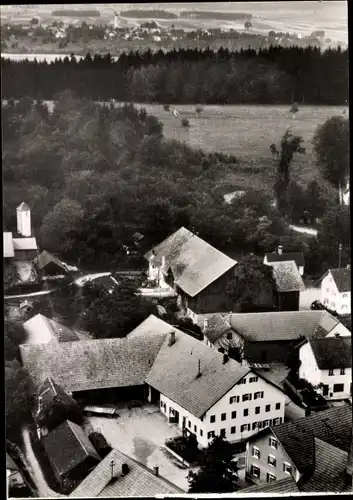 Ak Weicht Jengen im Allgäu Schwaben, Landwirt. Lehrbetrieb Hans Heiß, Luftbild