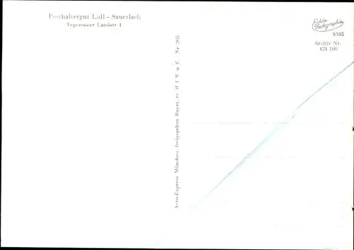 Ak Sauerlach in Oberbayern, Posthaltergut Lidl, Luftbild, Tegernseer Landstraße 1