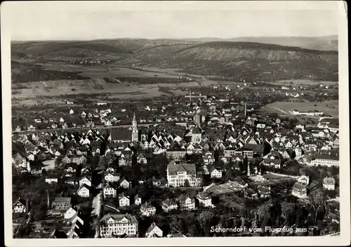 Ak Schorndorf in Württemberg, Fliegeraufnahme vom Ort