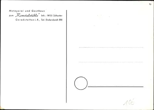 Ak Geradstetten Remshalden Baden Württemberg, Gasthof zum Remstalstüble