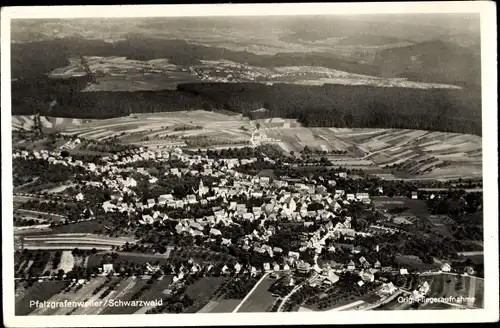 Ak Pfalzgrafenweiler im Nordschwarzwald, Fliegeraufnahme vom Ort