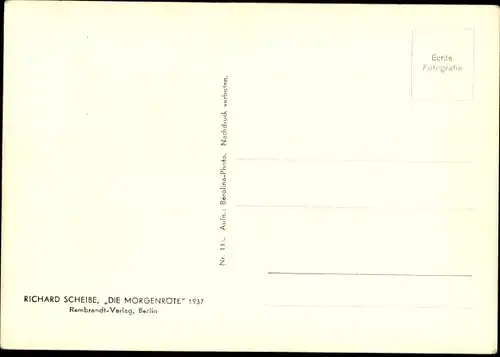 Ak Plastik Die Morgenröte von Richard Scheibe