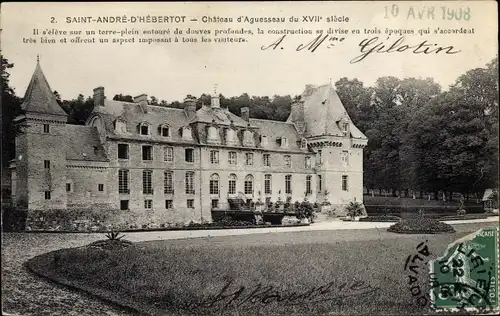 Ak Saint André d'Hébertot Calvados, Le Chateau d'Aguesseau