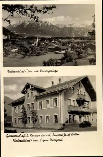 Ak Niederaudorf Oberaudorf in Oberbayern, Ort mit Kaisergebirge, Gasthof Kaindl