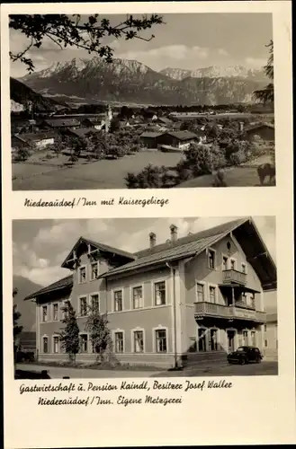 Ak Niederaudorf Oberaudorf in Oberbayern, Teilansicht, Gasthof Kaindl