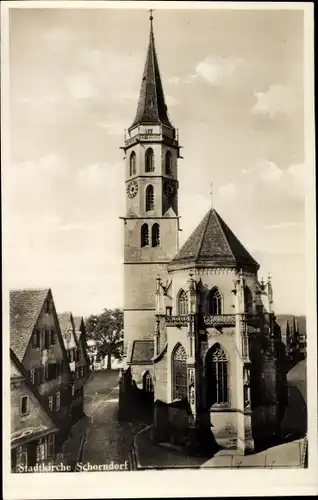 Ak Schorndorf, Stadtkirche, Gassen