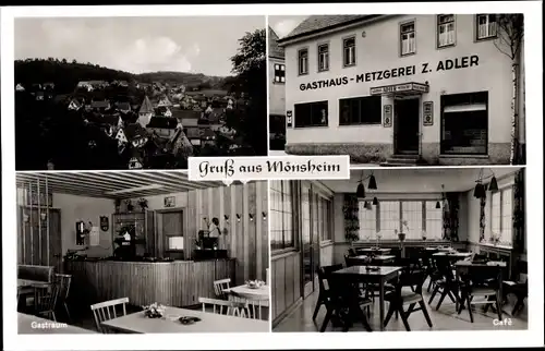 Ak Mönsheim im Kreis Leonberg, Gasthaus und Metzgerei zum Adler, Innenansicht