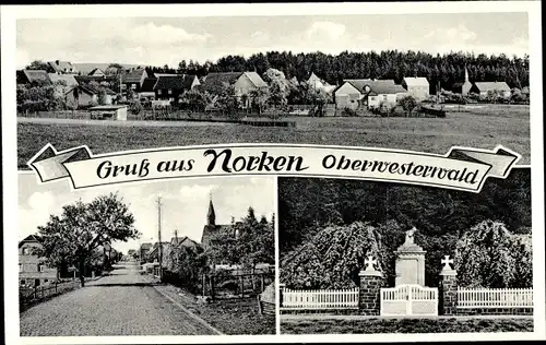 Ak Norken im Westerwald, Kriegerdenkmal, Ortspartie, Panorama