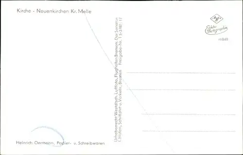 Ak Neuenkirchen Melle in Niedersachsen, Kirche, Luftbild