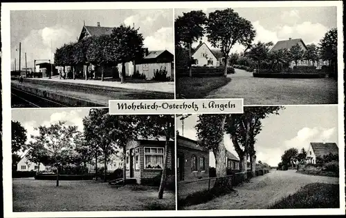 Ak Mohrkirch Osterholz in Angeln, Ortsansichten, Bahnhof