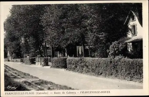 Ak Franceville Plage Calvados, Franceville Hotel, Route de Cabourg