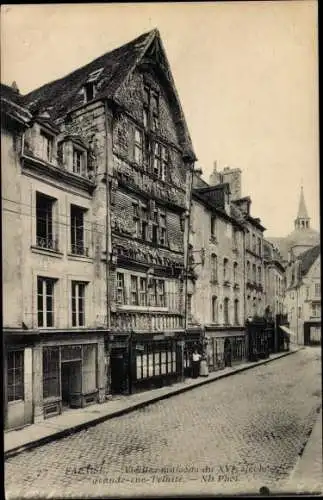 Ak Falaise Calvados, Vieilles Maisons, Grande Rue Trinité