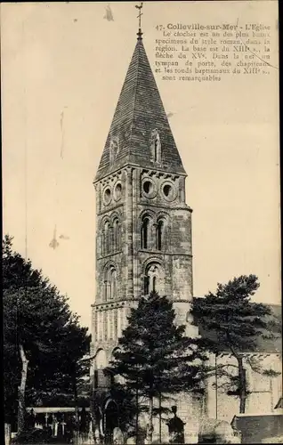 Ak Colleville sur Mer Calvados, L'Eglise