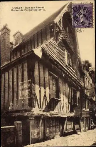 Ak Lisieux Calvados, Rue aux Fevres, Manoir de Formeville