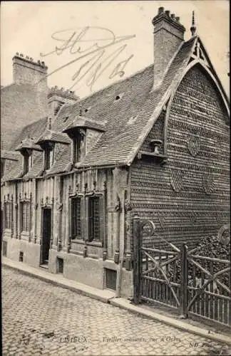 Ak Lisieux Calvados, Vieilles maisons, rue d'Orbec