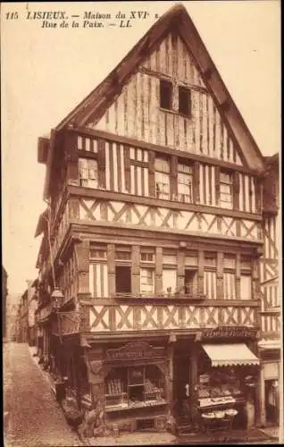 Ak Lisieux Calvados, Maison, Rue de la Paix