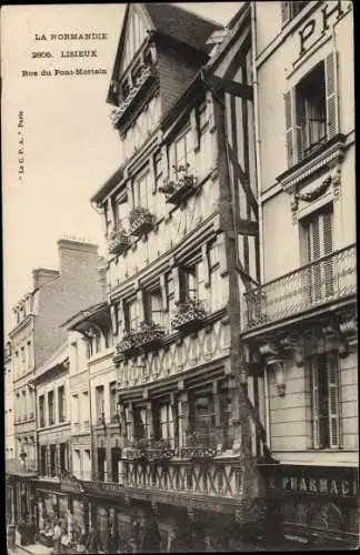 Ak Lisieux Calvados, Rue du Pont Mortain, Pharmacie