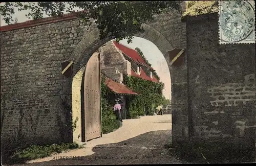 Ak Auberville Calvados, Entrée de la Ferme du Manoir