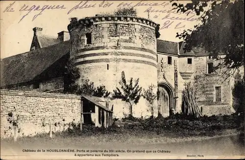 Ak La Houblonnière Calvados, Château, Porte et Poterne du XVe siècle