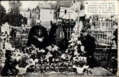 Ak Lisieux Calvados, tombe de Ste. Thérèse de l'enfant Jésus, Cardinal Amette, Mgr Lemonnier