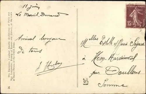 Ak Lisieux Calvados, tombe de Ste. Thérèse de l'enfant Jésus, Cardinal Amette, Mgr Lemonnier