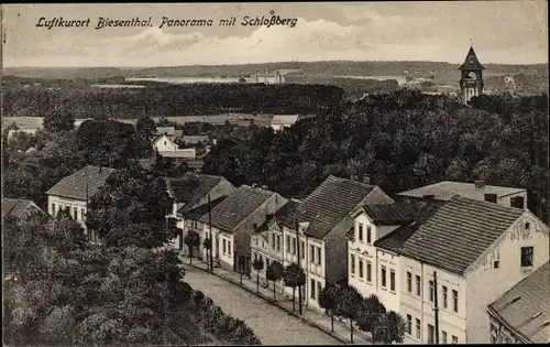 Ak Biesenthal in Barnim, Panorama der Ortschaft mit Schlossberg