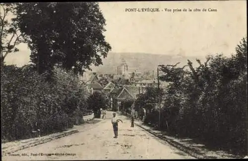 Ak Pont l'Eveque Calvados, Vue prise de la cote de Caen