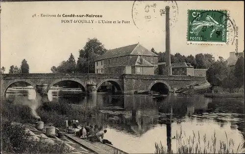 Ak Pont d'Ouilly Calvados, L'Usine et le Pont