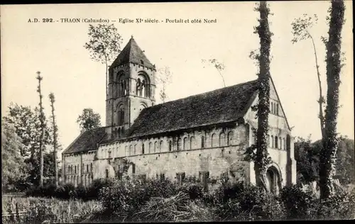 Ak Thaon Calvados, Eglise, Portail et cote Nord