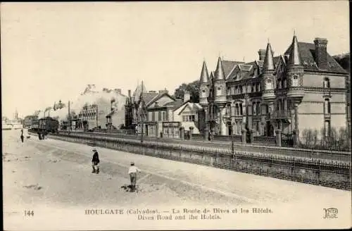 Ak Houlgate Calvados, La Route de Dives et les Hotels