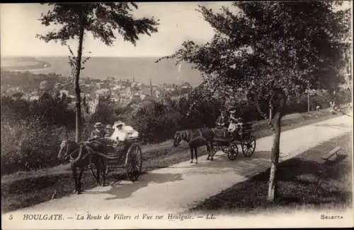 Ak Houlgate Calvados, La Route des Villers et Vue sur Houlgate