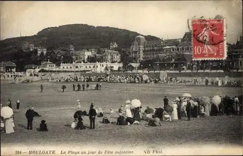 Ak Houlgate Calvados, La Plage un jour de Fete enfantine